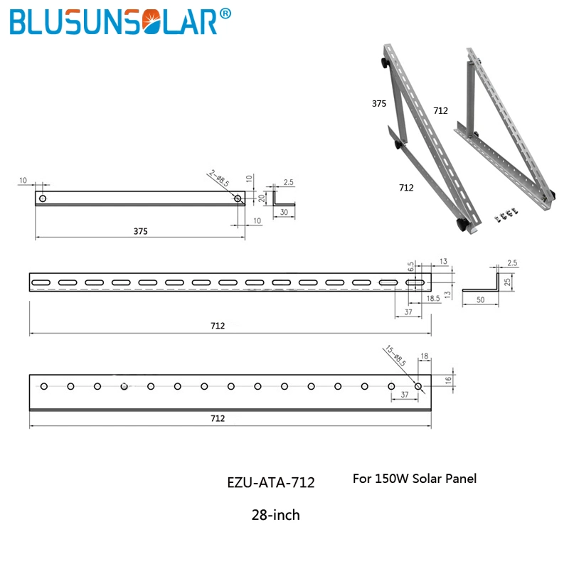 Adjustable Solar Panel Mount Mounting Brackets for 100W/150W/250W PV Solar Panel Folding Tilt Legs Boat RV Roof