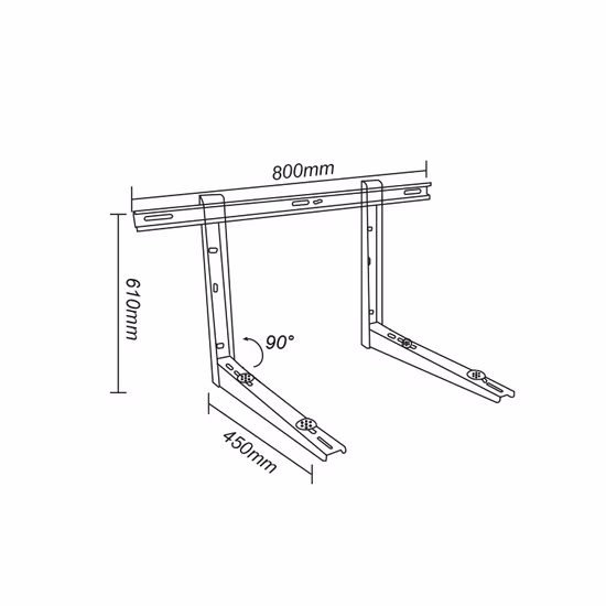 Soporte al aire libre de alta calidad del aire acondicionado del soporte de la pared del soporte de la CA con la barra transversal de refuerzo/